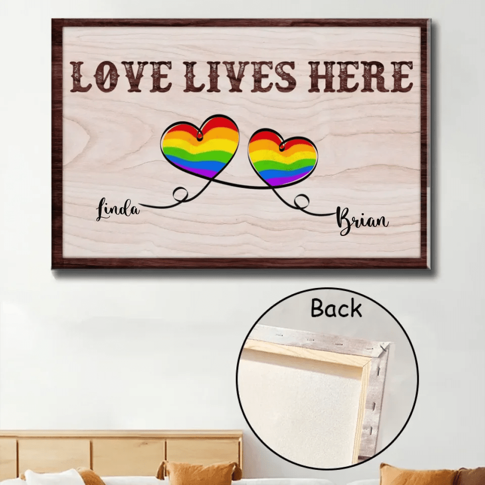 Love Lives Here - Personalized Wrapped Canvas 754225 - 754459 - DiyGiftly