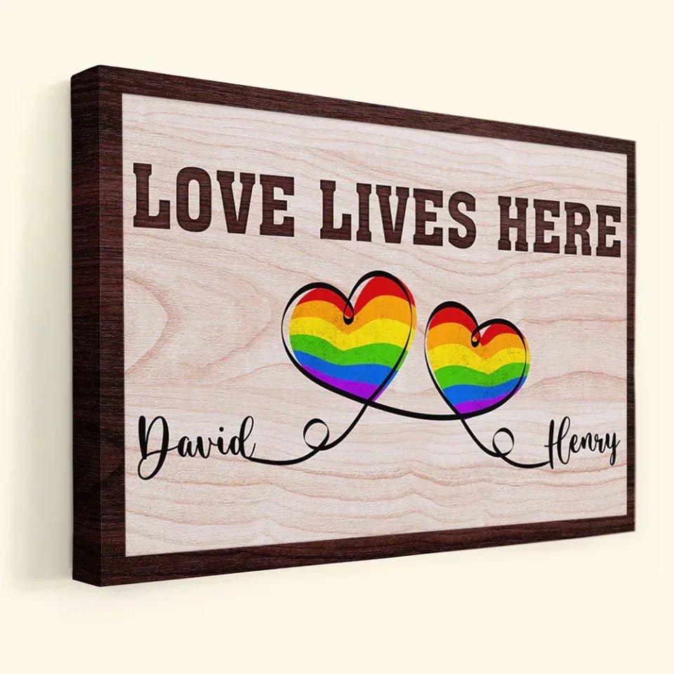 Love Lives Here - Personalized Wrapped Canvas 754225 - 754459 - DiyGiftly