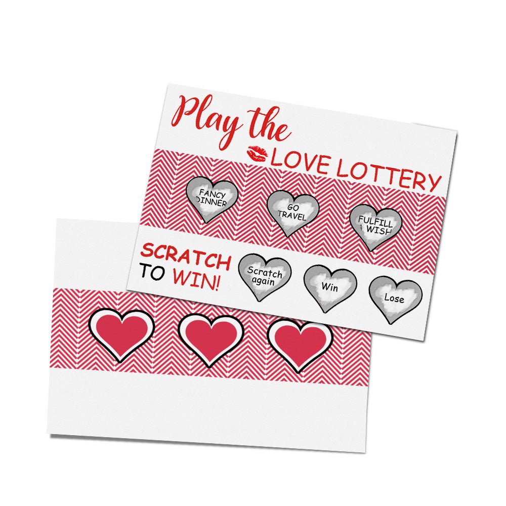 Love Lottery Scratch Card Play The LOVE LOTTERY Funny Gift Valentine's Day Surprise Gift - DiyGiftly