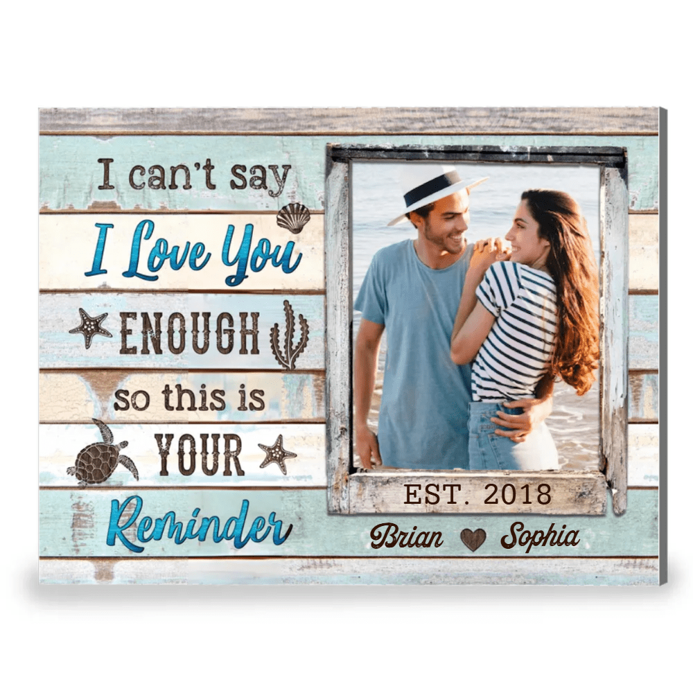 Love Reminder Personalized Anniversary Canvas Print for Couple – Custom Photo Wall Art with Names and Date, Romantic Gift for Husband, Wife, or Newlyweds, Perfect for Wedding, Engagement, Valentine’s Day, or Home Decor 722048 - DiyGiftly