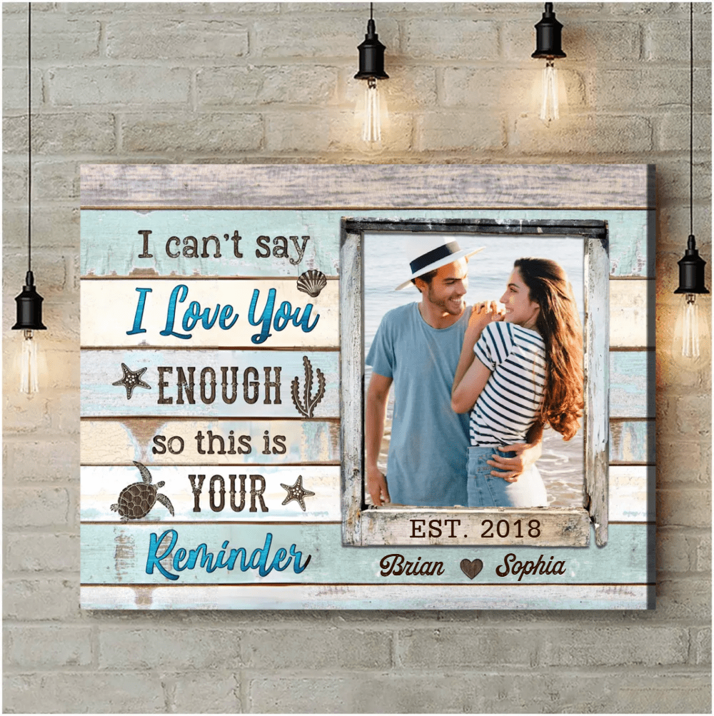 Love Reminder Personalized Anniversary Canvas Print for Couple – Custom Photo Wall Art with Names and Date, Romantic Gift for Husband, Wife, or Newlyweds, Perfect for Wedding, Engagement, Valentine’s Day, or Home Decor 722048 - DiyGiftly