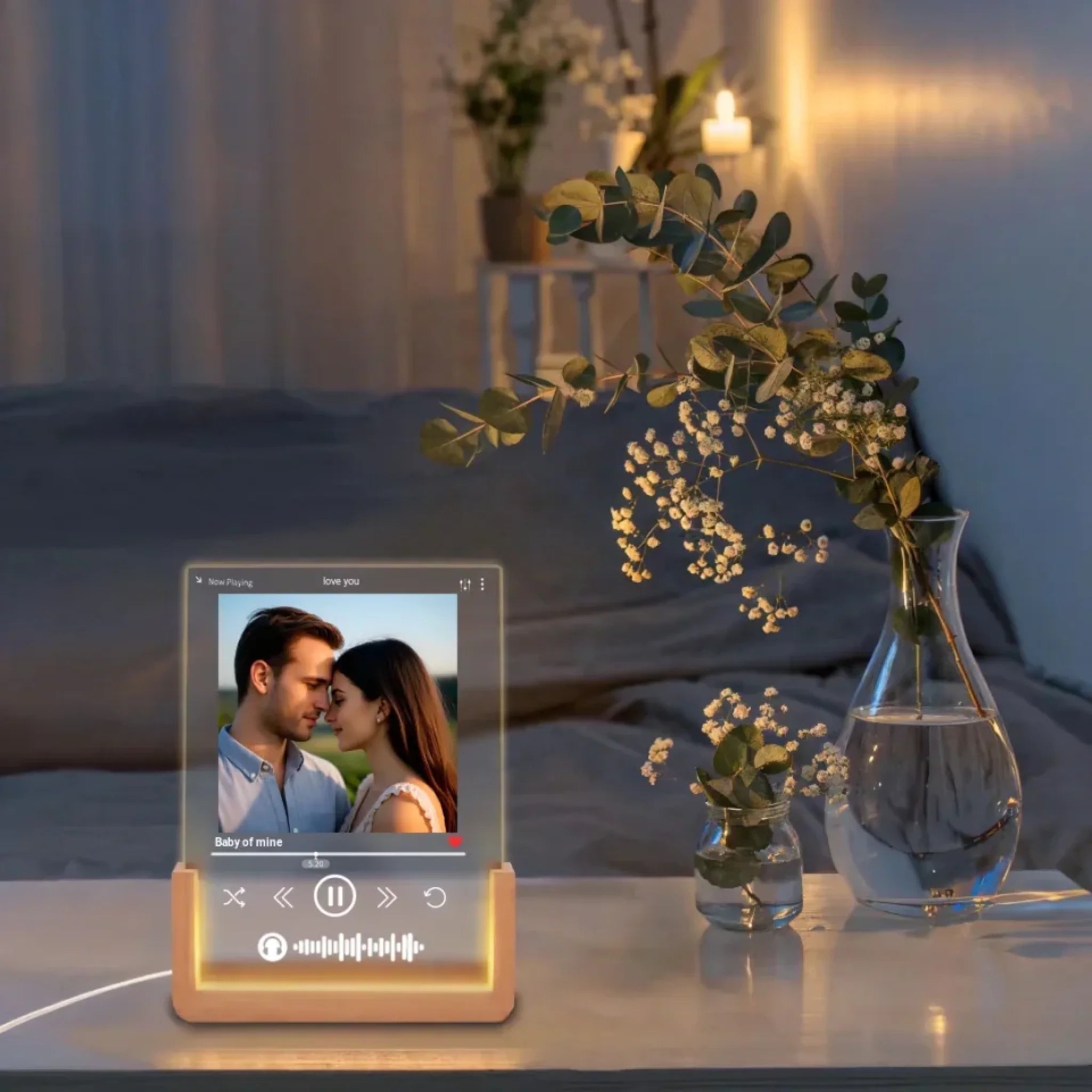 Love Song Upload Photo - Personalized Night Light - Suitable for Couples, Husbands and Wifes Valentine's Day Gifts 741721 - DiyGiftly