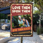 love them photo keepsake metal sign grandparents day gift