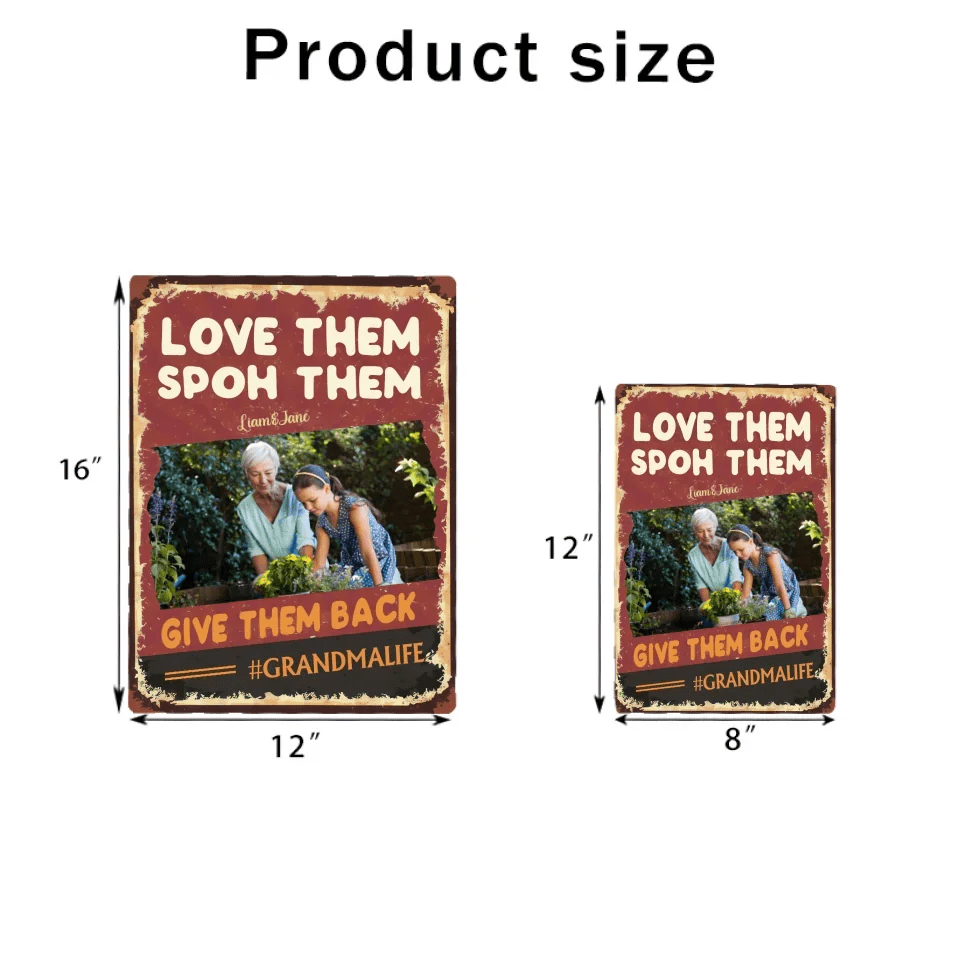 personalized metal sign love them photo keepsake grandparents day gift