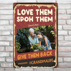 photo keepsake metal sign with personalized photo grandparents day gift