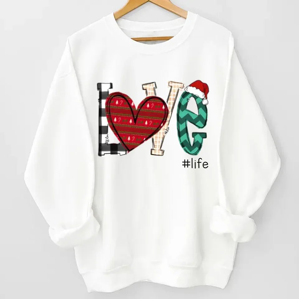 Love this grandma life personalized family names unisex sweatshirt christmas gift for grandparents