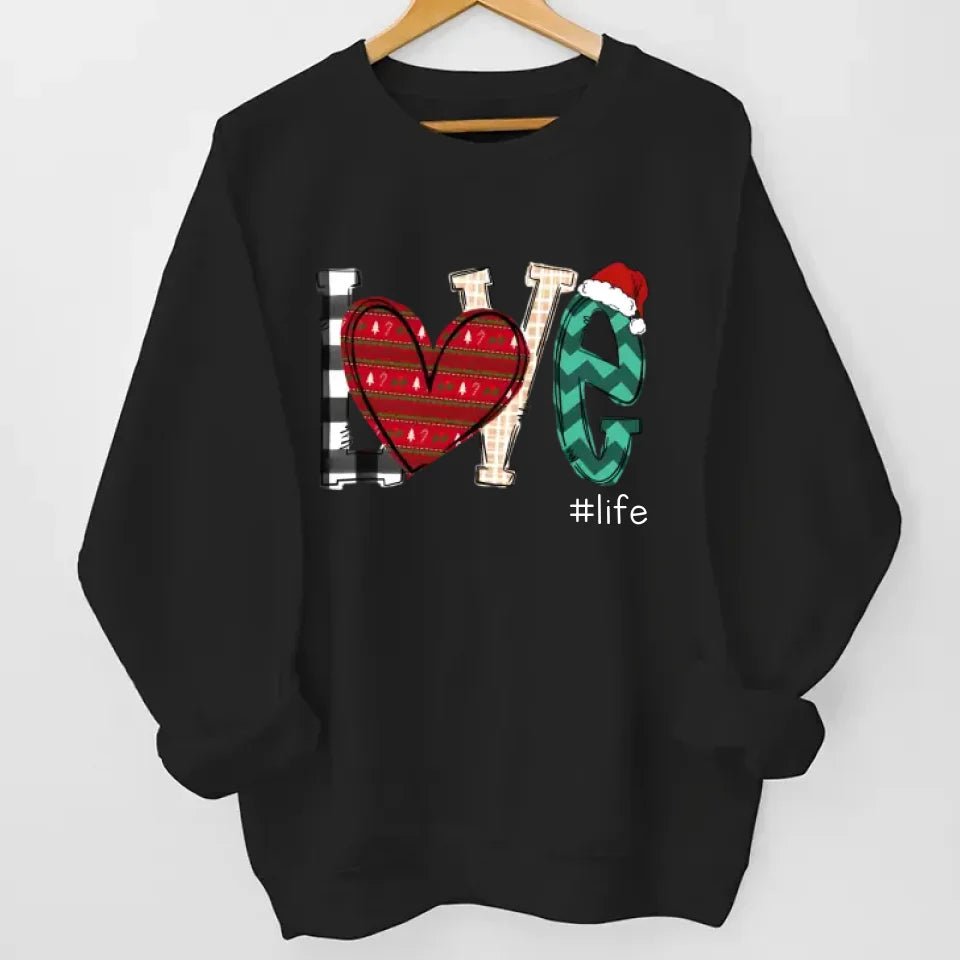 Sleeve print cozy fit unisex sweatshirt personalized family names christmas gift for grandparents