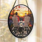 Love You Forever - Couple Personalized Custom Stained Glass Window Hanging Suncatcher - Gift For Husband Wife, Anniversary 666870 - DiyGiftly