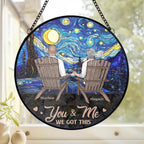 Love You Forever - Couple Personalized Custom Stained Glass Window Hanging Suncatcher - Gift For Husband Wife, Anniversary 666870 - DiyGiftly