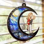 Love You To The Moon And Back - Couple Personalized Window Hanging Suncatcher - Gift For Husband Wife, Anniversary 670693 - DiyGiftly
