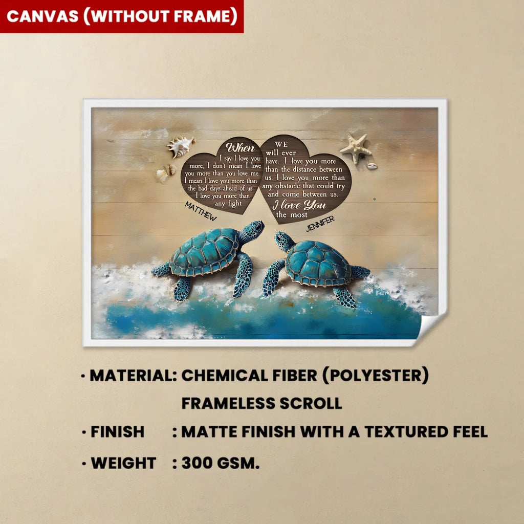 Lovely Gift Beach And Turtles - When I Say I Love You - Anniversary Gifts For Couple Personalized Canvas Print 748278 - 748283 - DiyGiftly