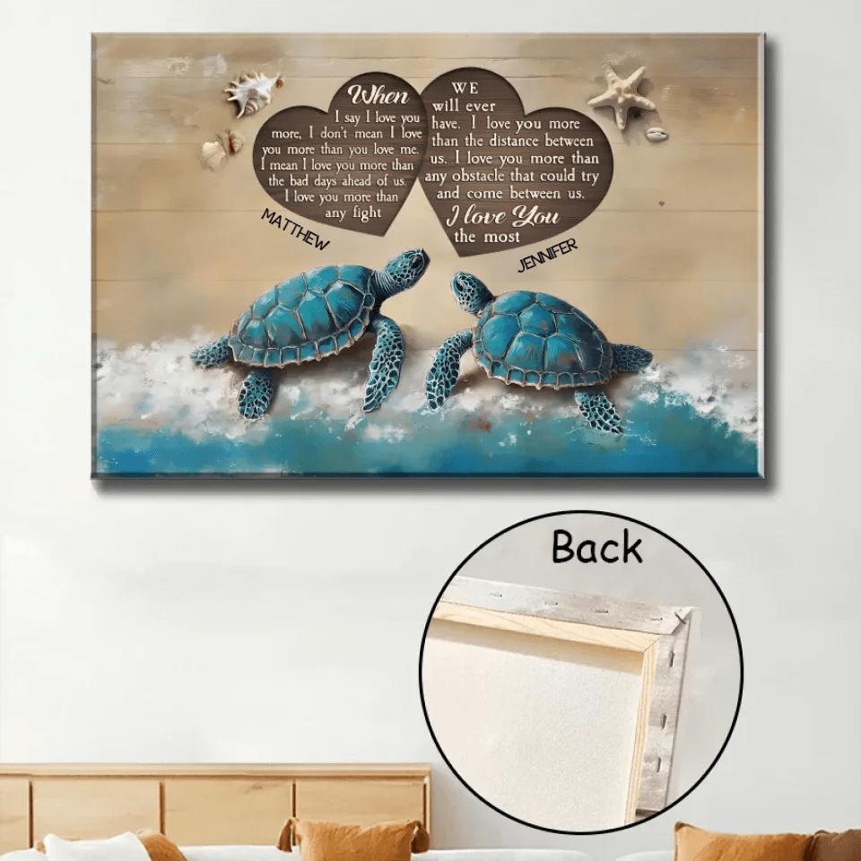 Lovely Gift Beach And Turtles - When I Say I Love You - Anniversary Gifts For Couple Personalized Canvas Print 748278 - 748283 - DiyGiftly