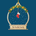 Lovely Stockings Hanging - Family Personalized Custom Ornament - Acrylic Snow Globe Shaped - Christmas Gift For Family Members 671390 - DiyGiftly
