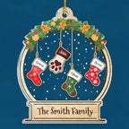 Lovely Stockings Hanging - Family Personalized Custom Ornament - Acrylic Snow Globe Shaped - Christmas Gift For Family Members 671390 - DiyGiftly