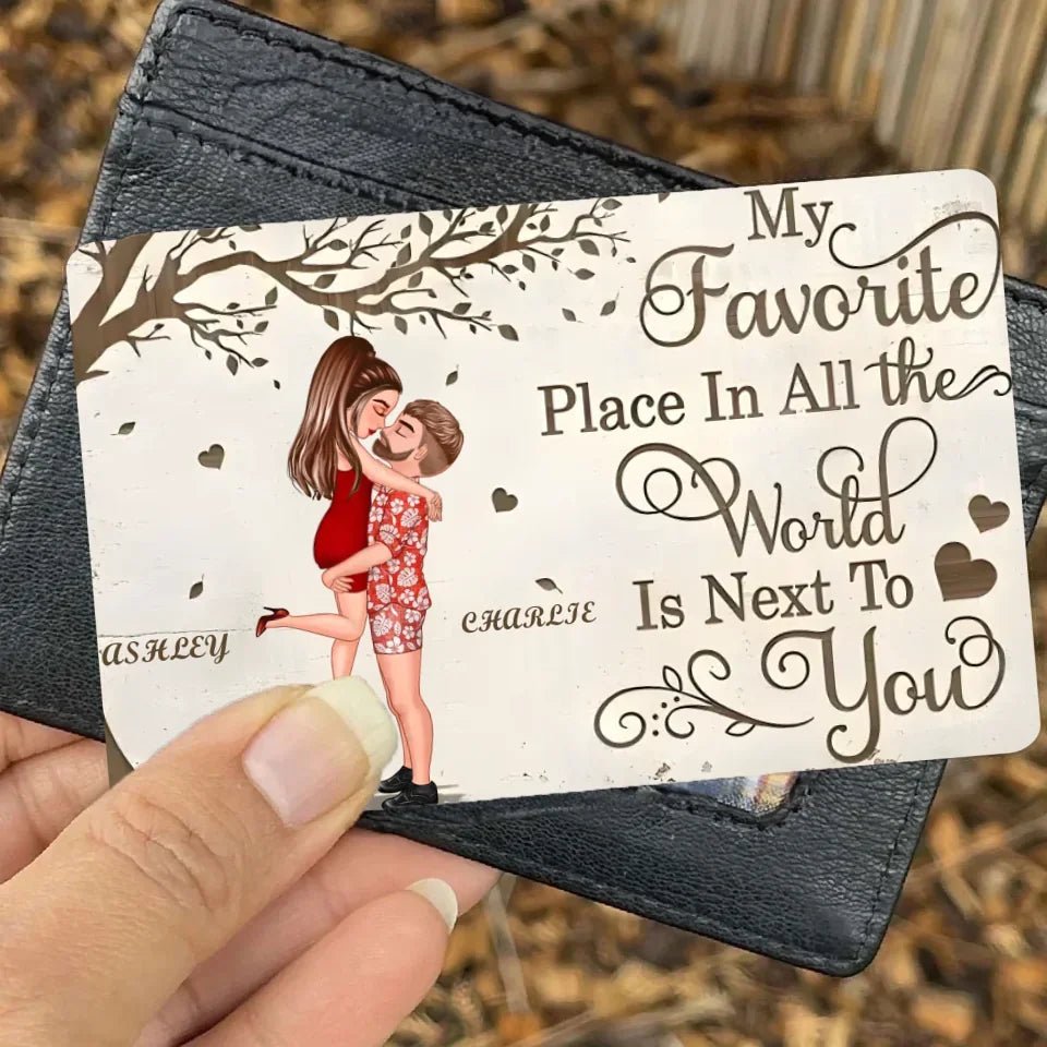 Love's Favorite Spot - Personalized 'Couple Kissing' Wallet Card - The Ideal Valentine's & Anniversary Gift for Your Special Someone 708231 - Q - DiyGiftly
