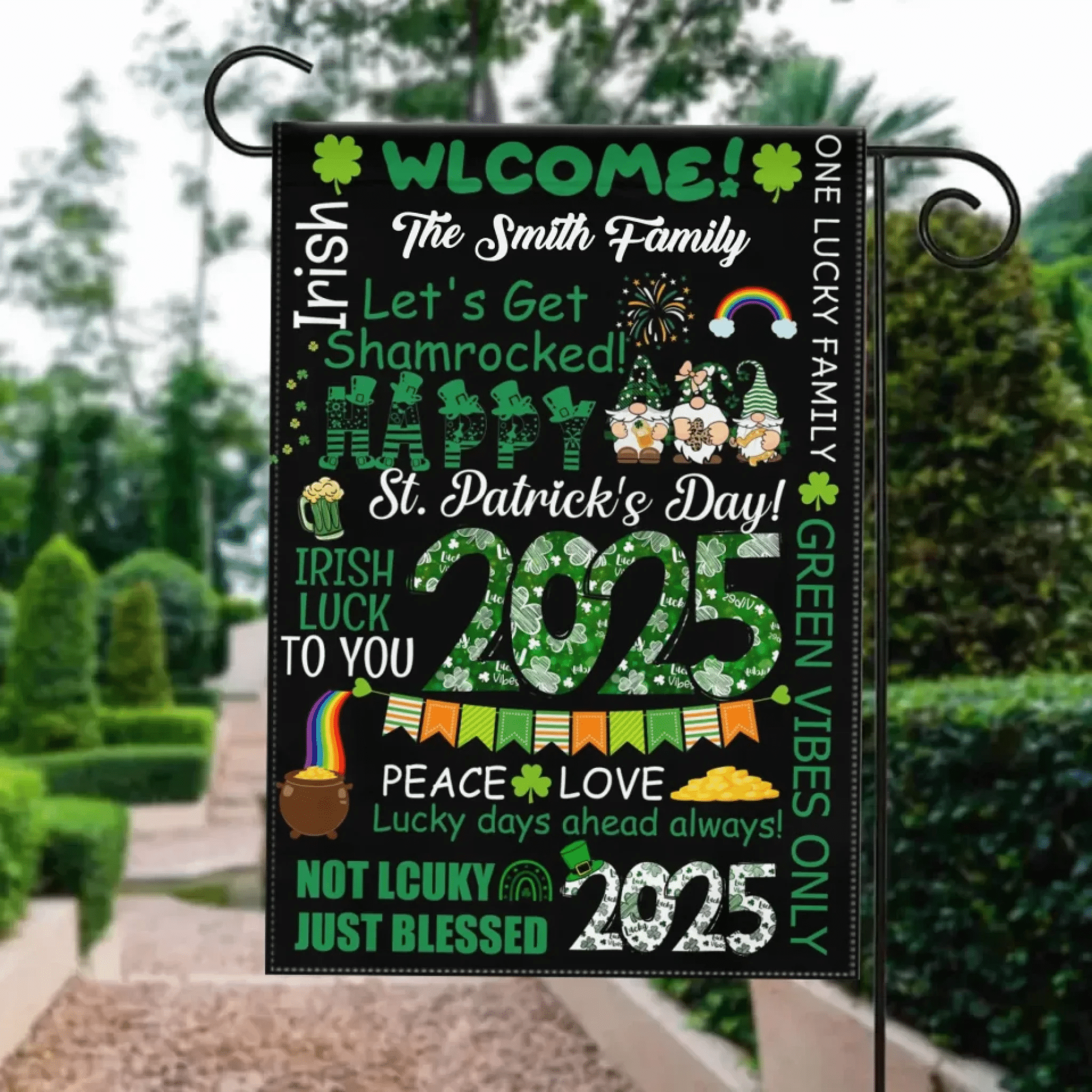 Lucky Days Ahead Always!Not Lcuky Just Blessed - Personalized Custom Flag 763297 - DiyGiftly