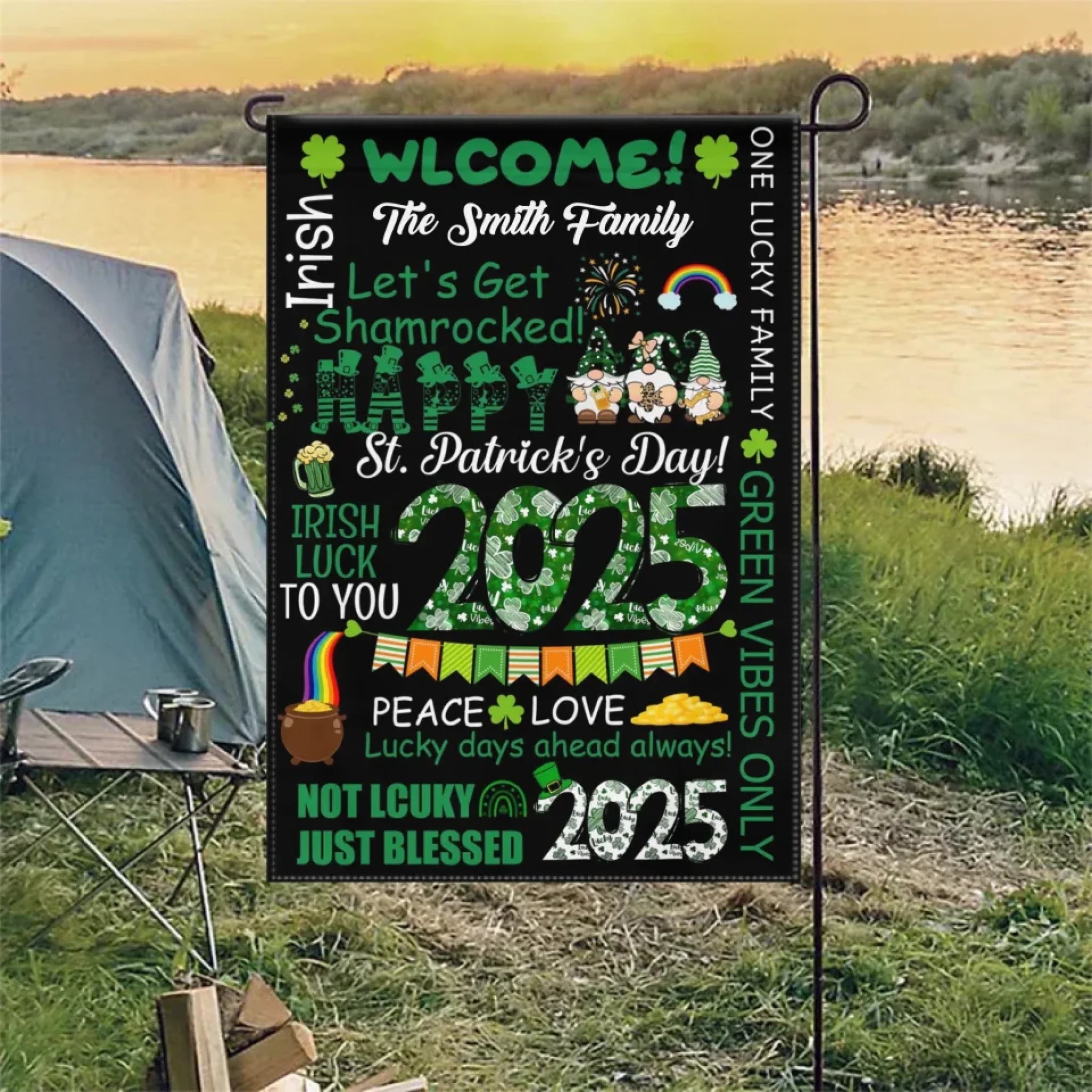 Lucky Days Ahead Always!Not Lcuky Just Blessed - Personalized Custom Flag 763297 - DiyGiftly