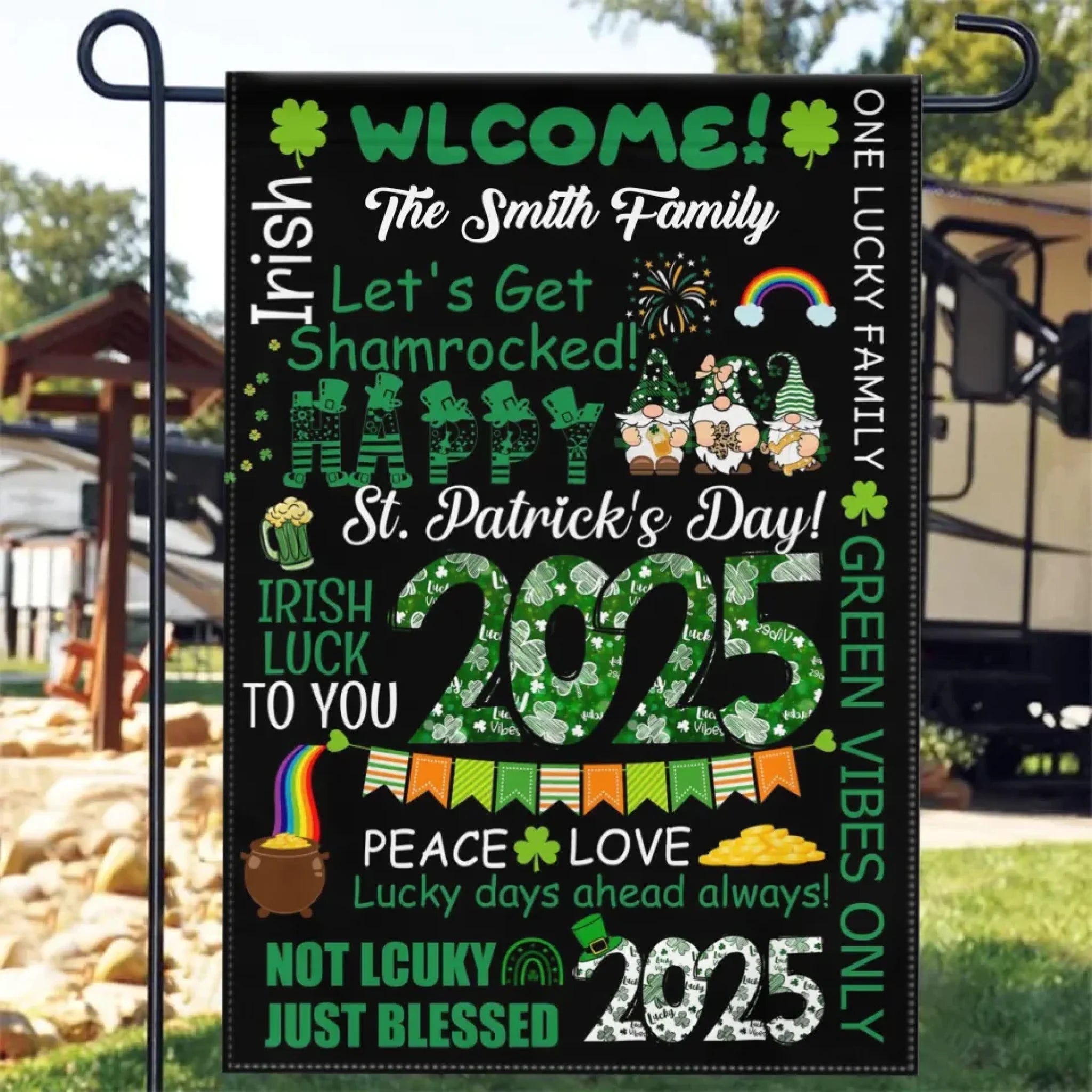 Lucky Days Ahead Always!Not Lcuky Just Blessed - Personalized Custom Flag 763297 - DiyGiftly