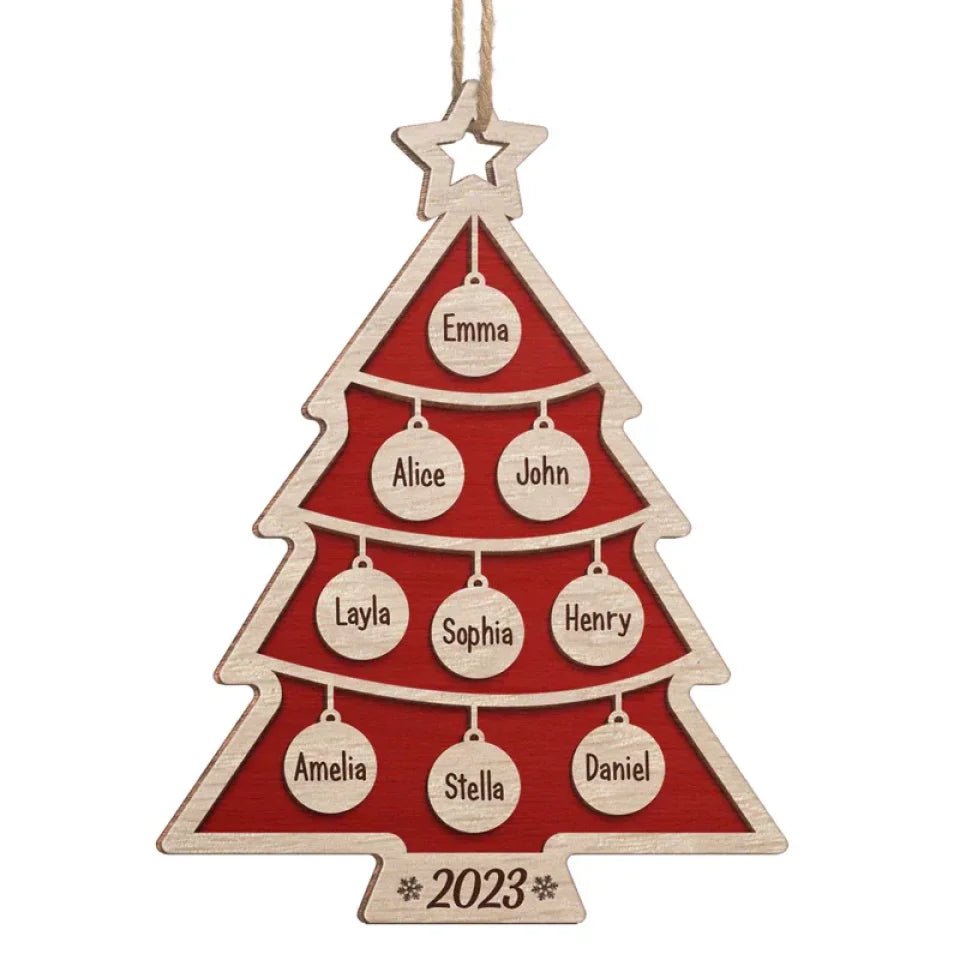 Magical Christmas Tree - Family Personalized Custom Ornament - Wood Christmas Tree Shaped - Christmas Gift For Family Members 685948 - DiyGiftly