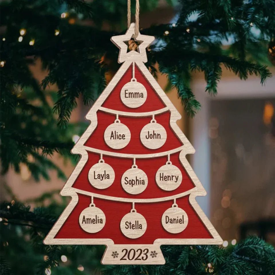 Magical Christmas Tree - Family Personalized Custom Ornament - Wood Christmas Tree Shaped - Christmas Gift For Family Members 685948 - DiyGiftly