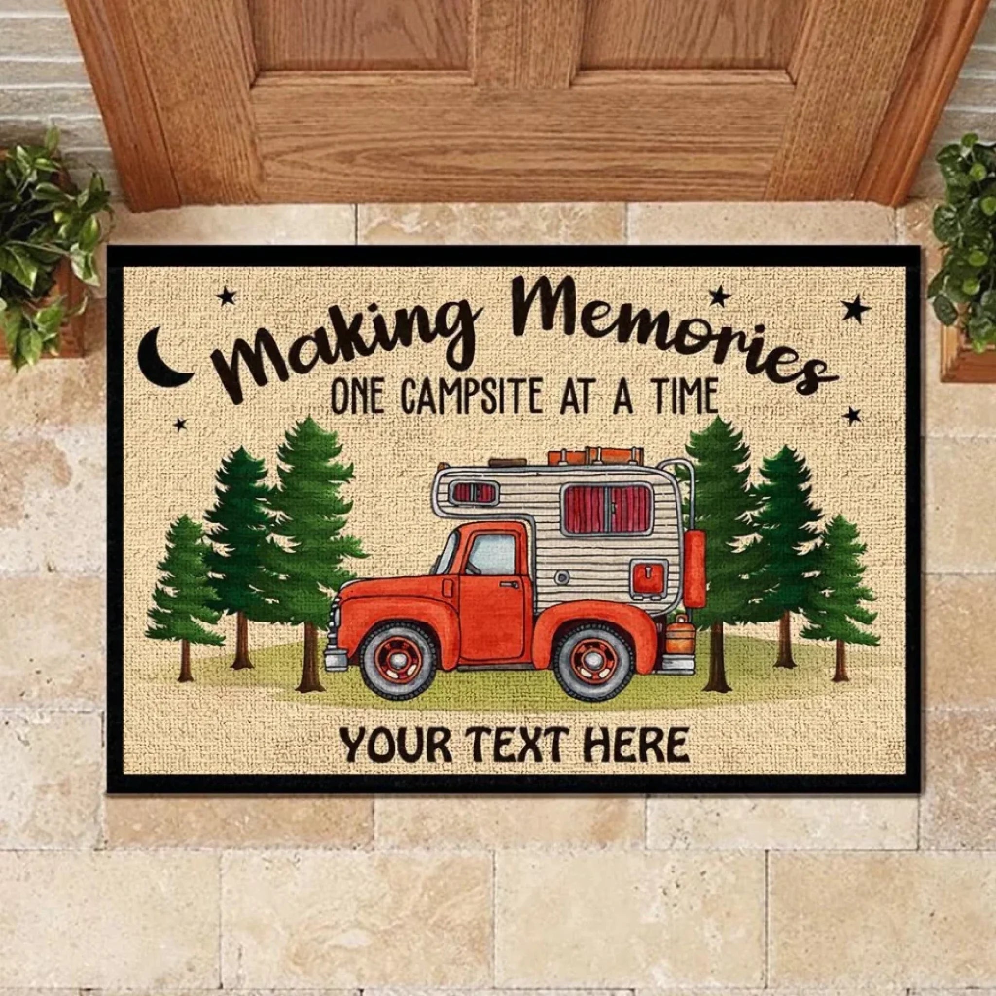 Making Memories One Campsite At A Time - Personalized Decorative Mat, Doormat 687477 - DiyGiftly