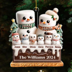 Marshmallow Lovely Family - Personalized Custom Acrylic Ornament 720824 - DiyGiftly
