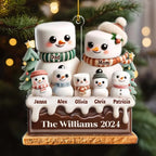 Marshmallow Lovely Family - Personalized Custom Acrylic Ornament 720824 - DiyGiftly