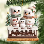 Marshmallow Lovely Family - Personalized Custom Acrylic Ornament 720824 - DiyGiftly