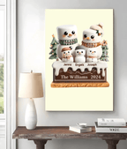 Marshmallow Lovely Family - Personalized Custom Canvas&Poster 735532 - DiyGiftly