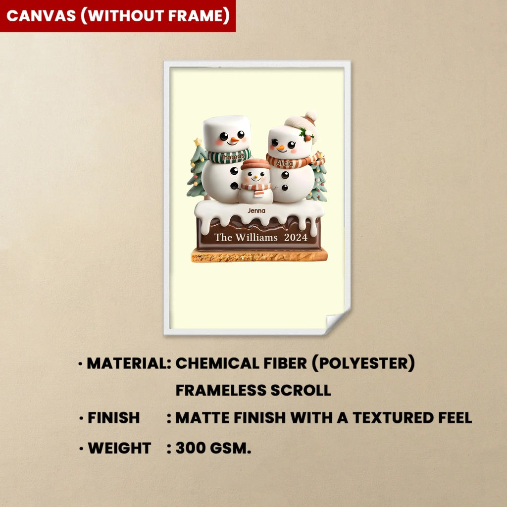 Marshmallow Lovely Family - Personalized Custom Canvas&Poster 735532 - DiyGiftly