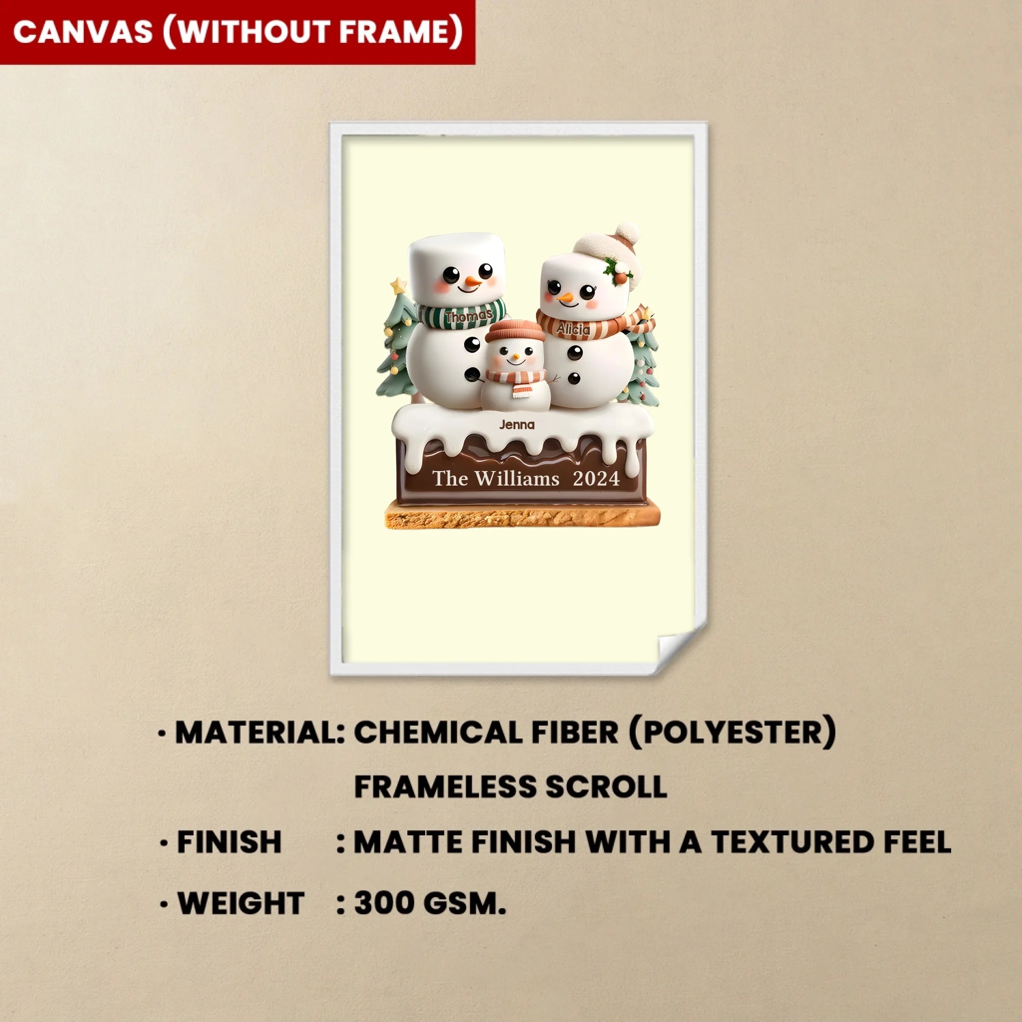 Marshmallow Lovely Family - Personalized Custom Canvas&Poster 735532 - DiyGiftly