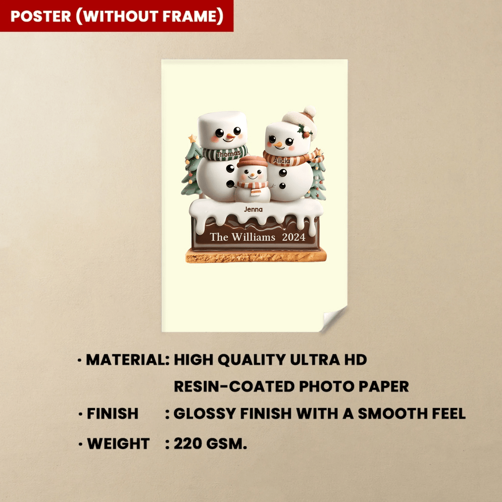 Marshmallow Lovely Family - Personalized Custom Canvas&Poster 735532 - DiyGiftly