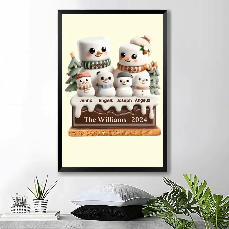 Marshmallow Lovely Family - Personalized Custom Canvas&Poster 735532 - DiyGiftly