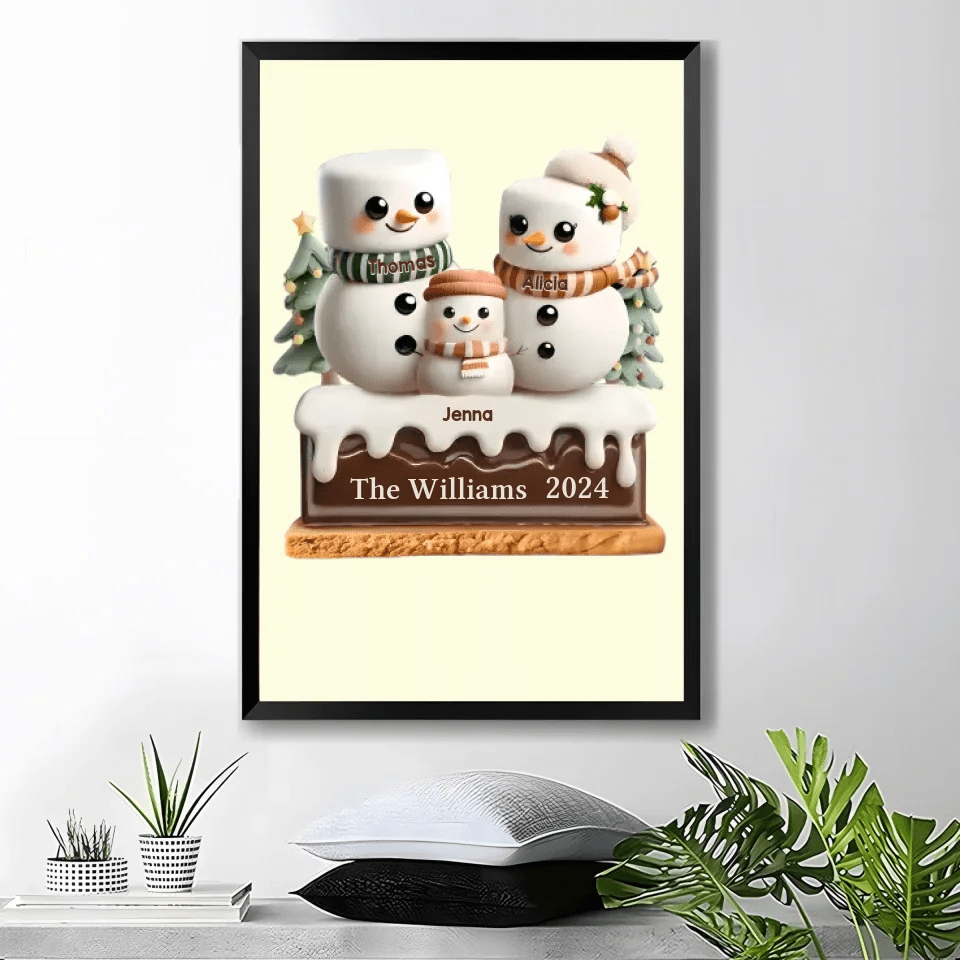 Marshmallow Lovely Family - Personalized Custom Canvas&Poster 735532 - DiyGiftly