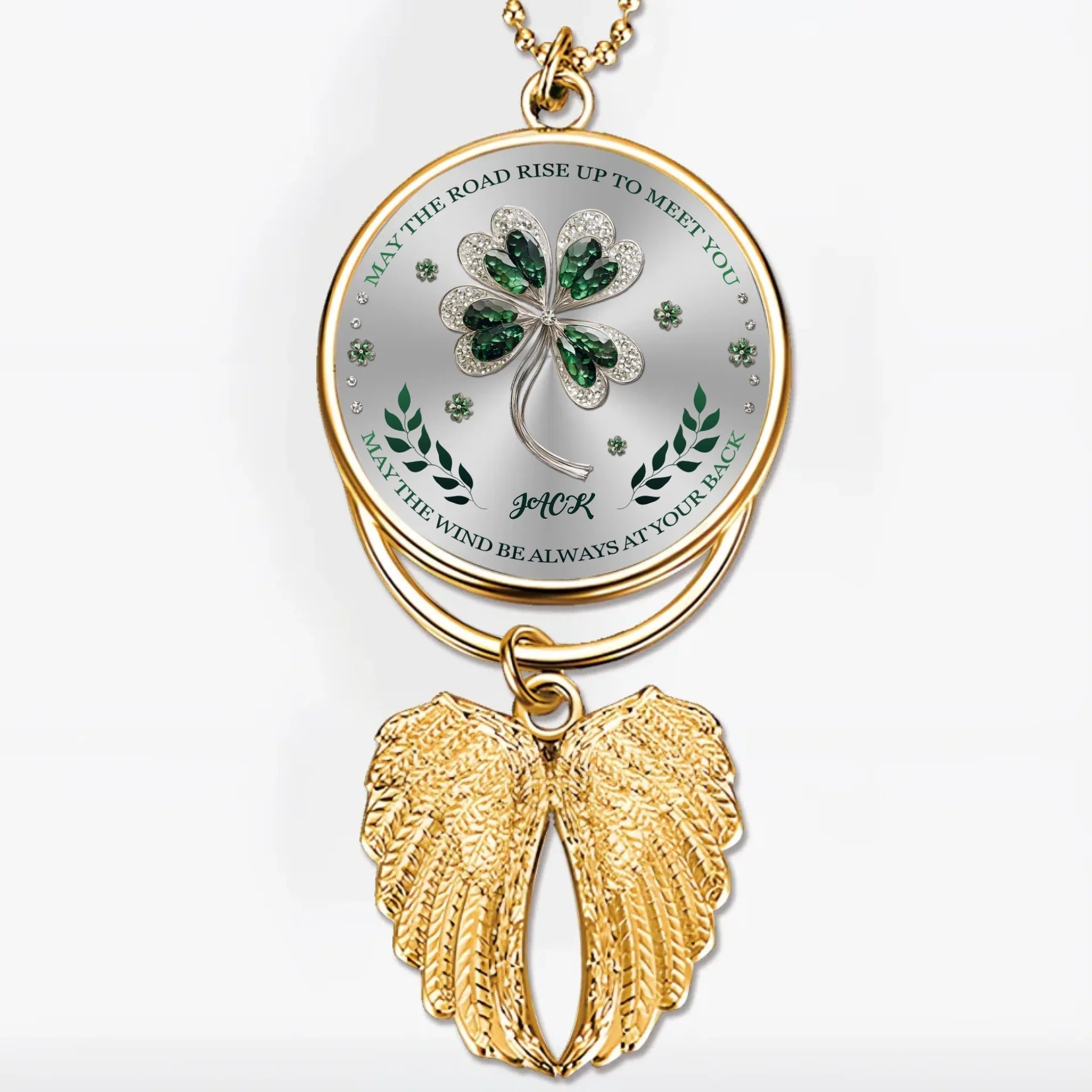 May we all encounter that touch of green symbolizing luck in the journey of life - Patrick's Day Metal Pendant 763195 - DiyGiftly