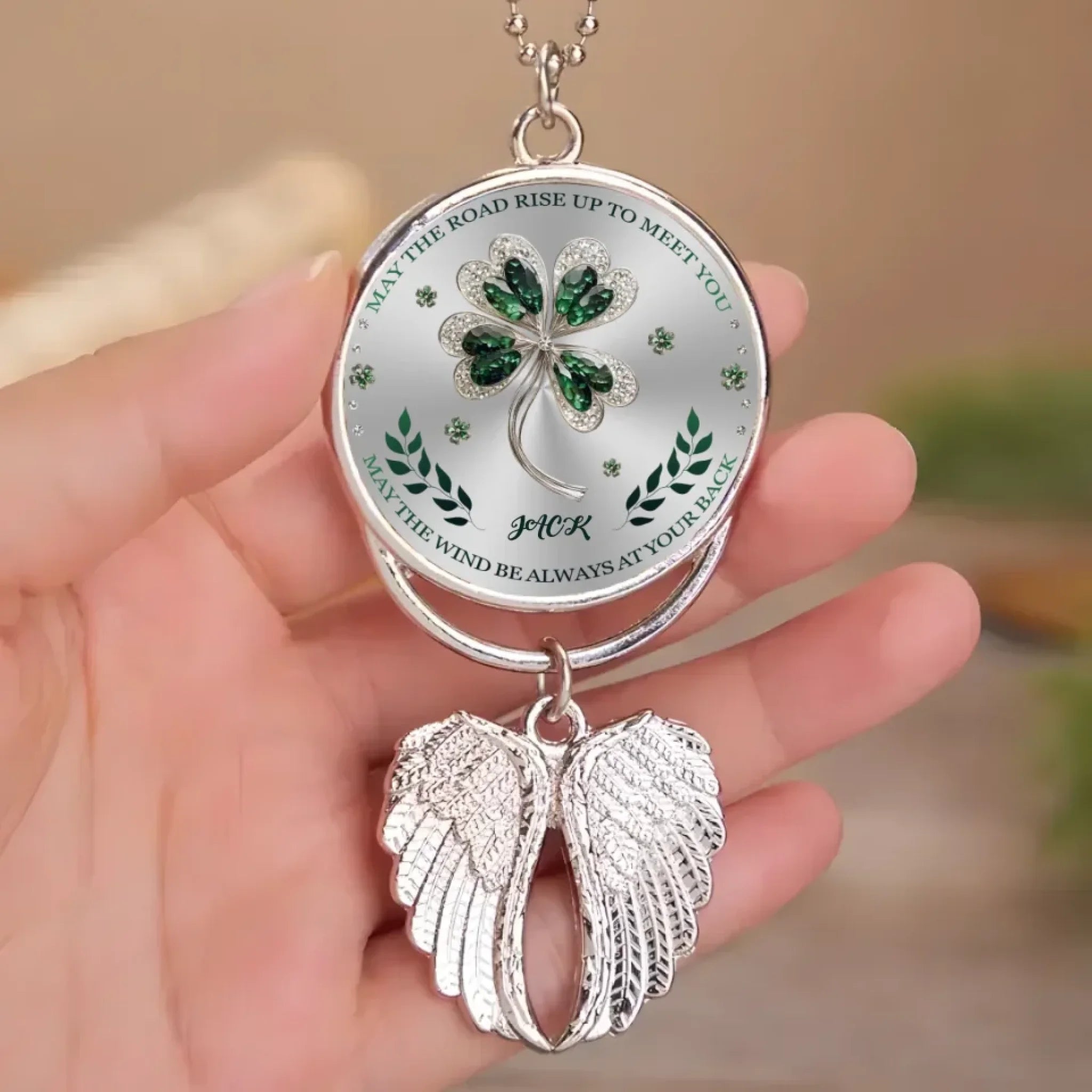May we all encounter that touch of green symbolizing luck in the journey of life - Patrick's Day Metal Pendant 763195 - DiyGiftly