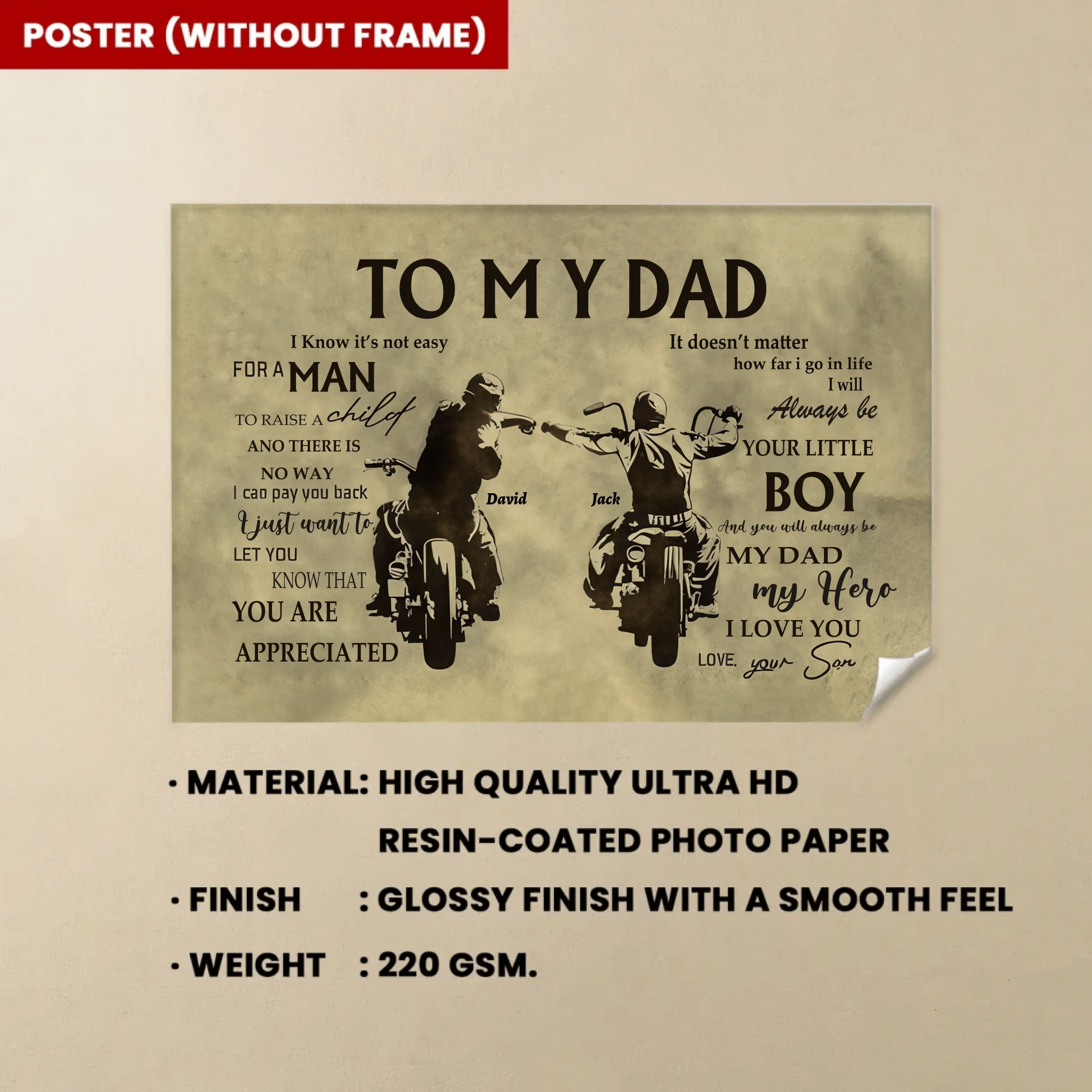 Meaningful From Biker Son To Dad - Family Poster 740773 - 740777 - DiyGiftly