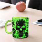 Melted Skull On Fire - Personalized Skull Accent Mug 748454 - DiyGiftly