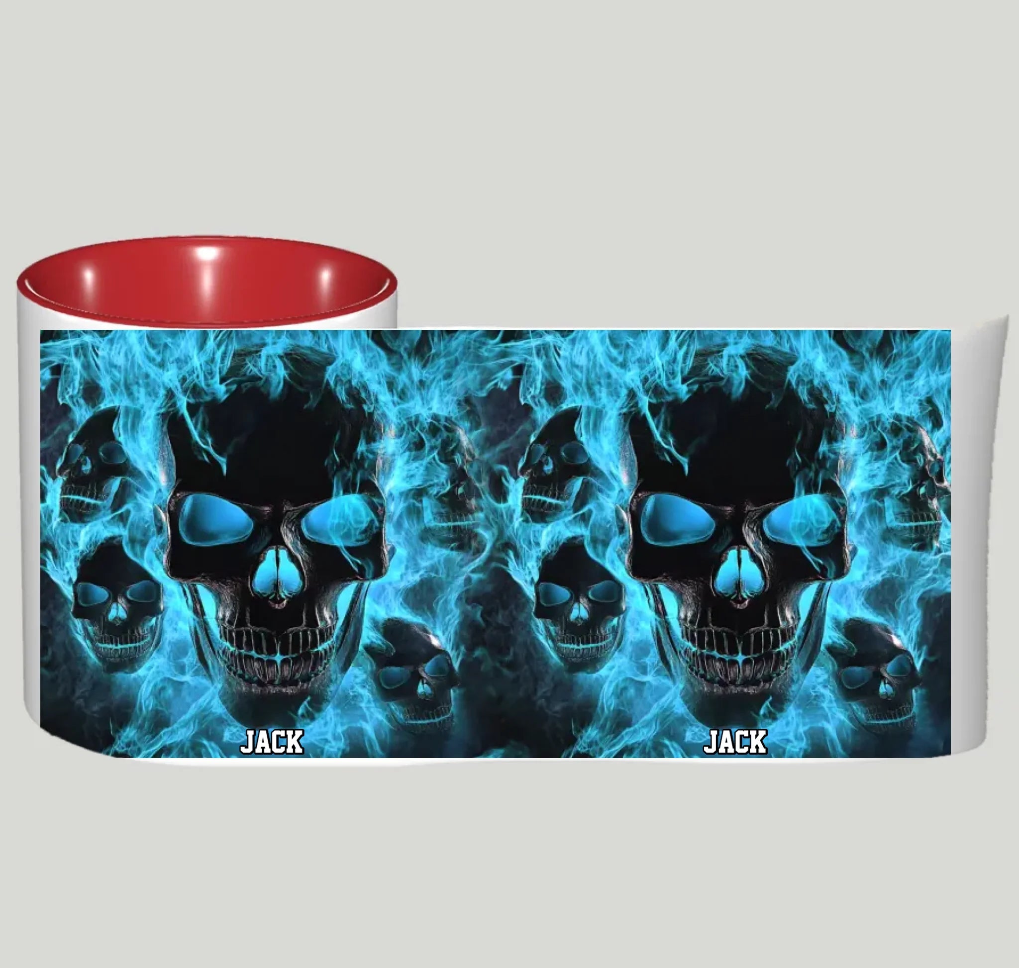 Melted Skull On Fire - Personalized Skull Accent Mug 748454 - DiyGiftly