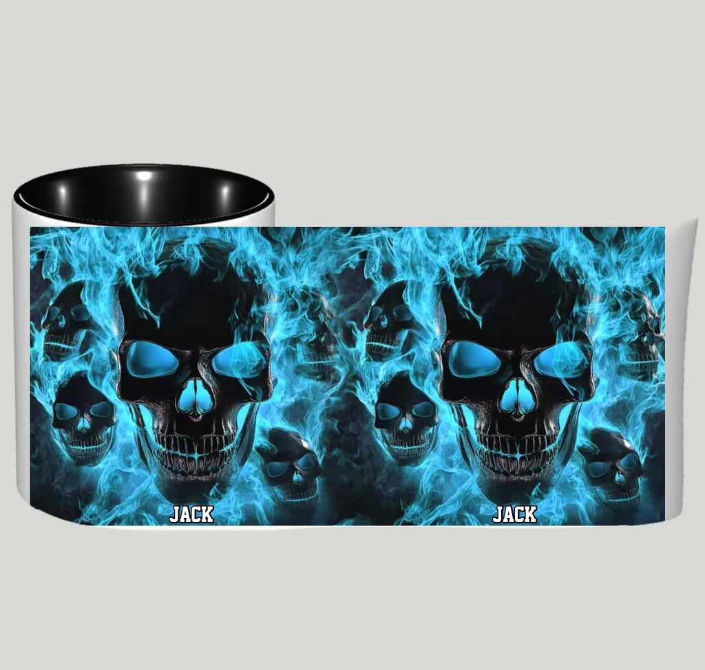 Melted Skull On Fire - Personalized Skull Accent Mug 748454 - DiyGiftly