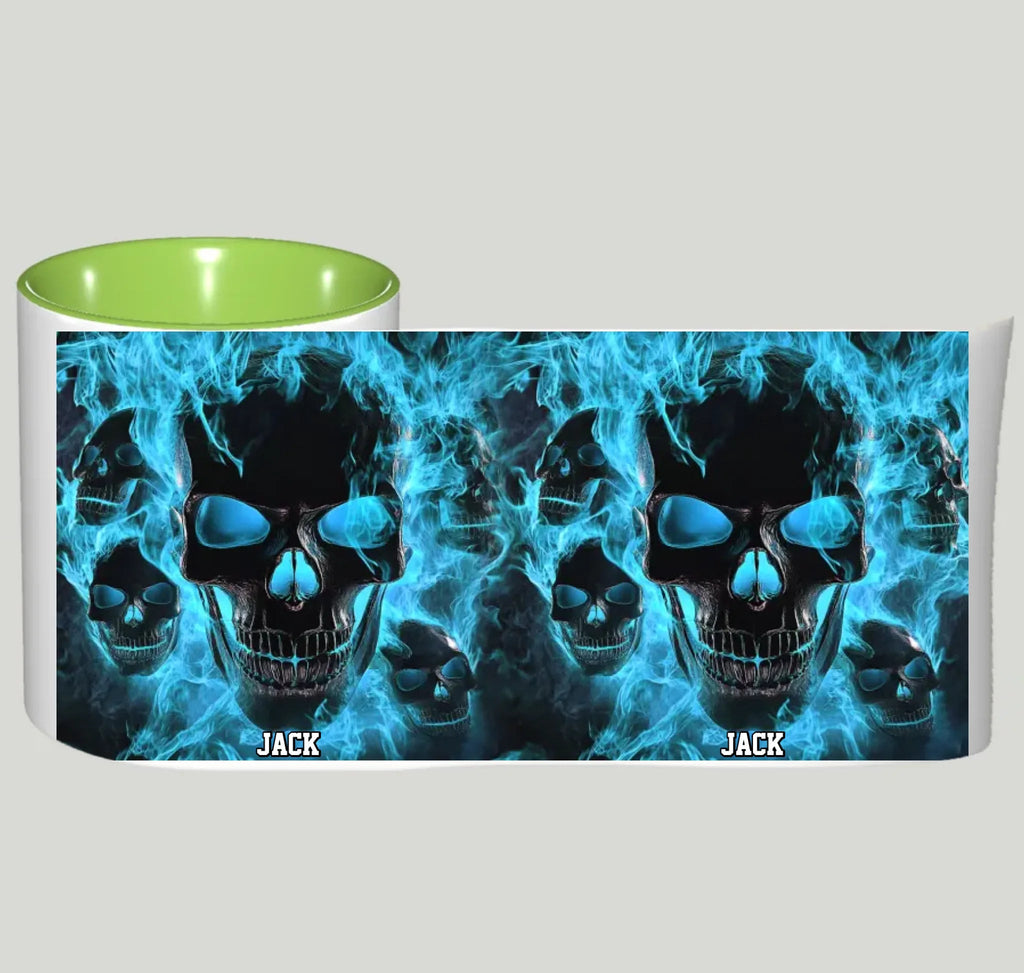 Melted Skull On Fire - Personalized Skull Accent Mug 748454 - DiyGiftly