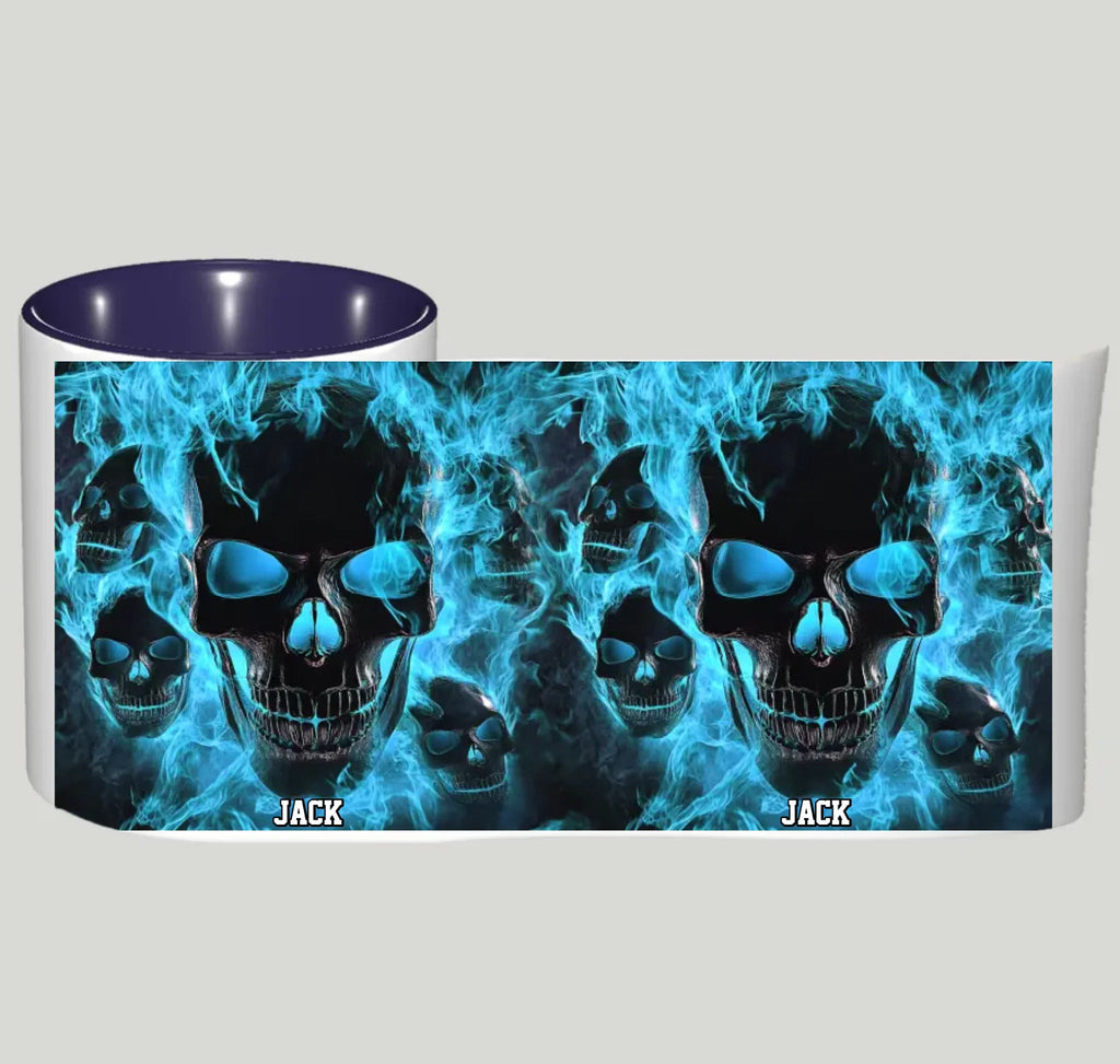 Melted Skull On Fire - Personalized Skull Accent Mug 748454 - DiyGiftly