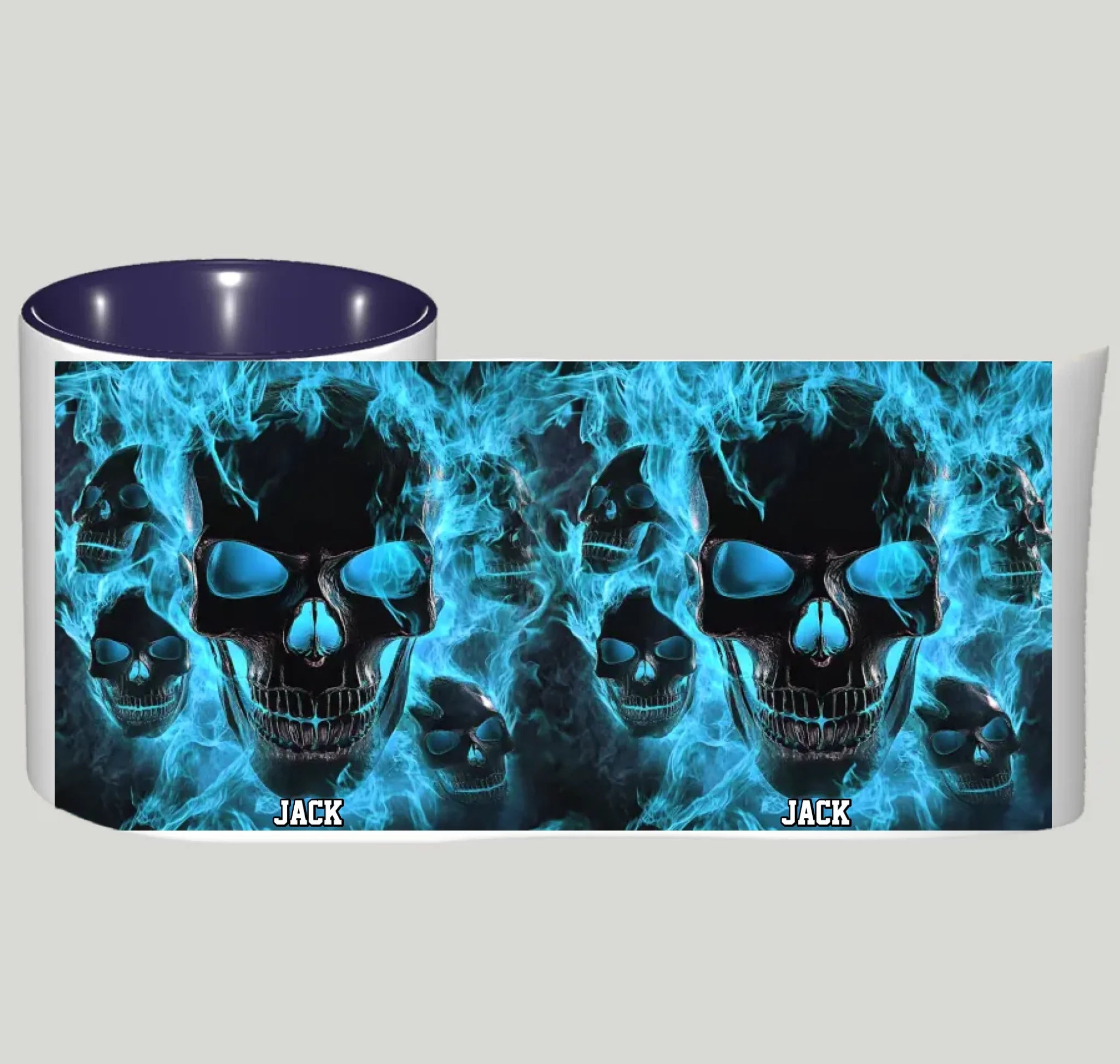 Melted Skull On Fire - Personalized Skull Accent Mug 748454 - DiyGiftly