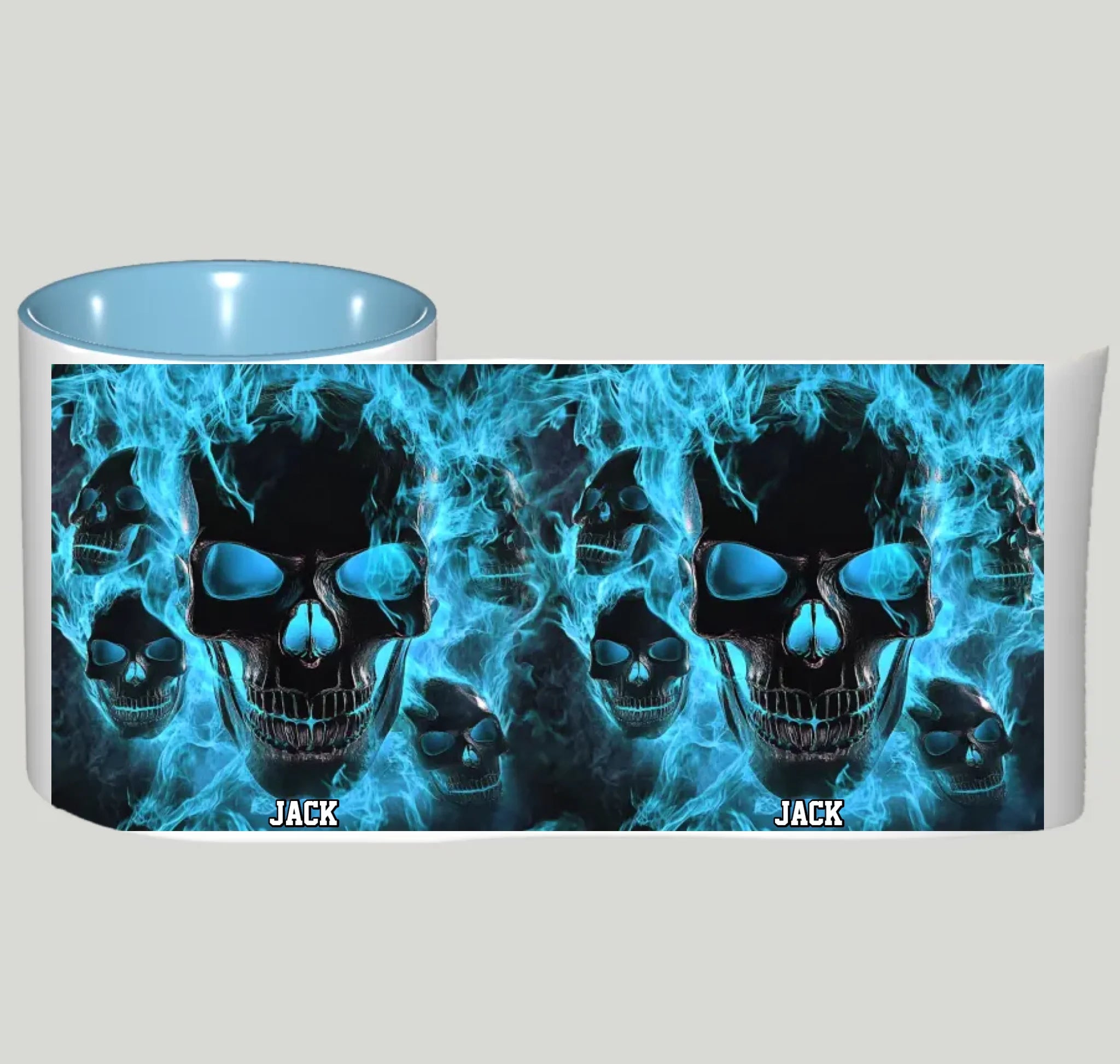 Melted Skull On Fire - Personalized Skull Accent Mug 748454 - DiyGiftly