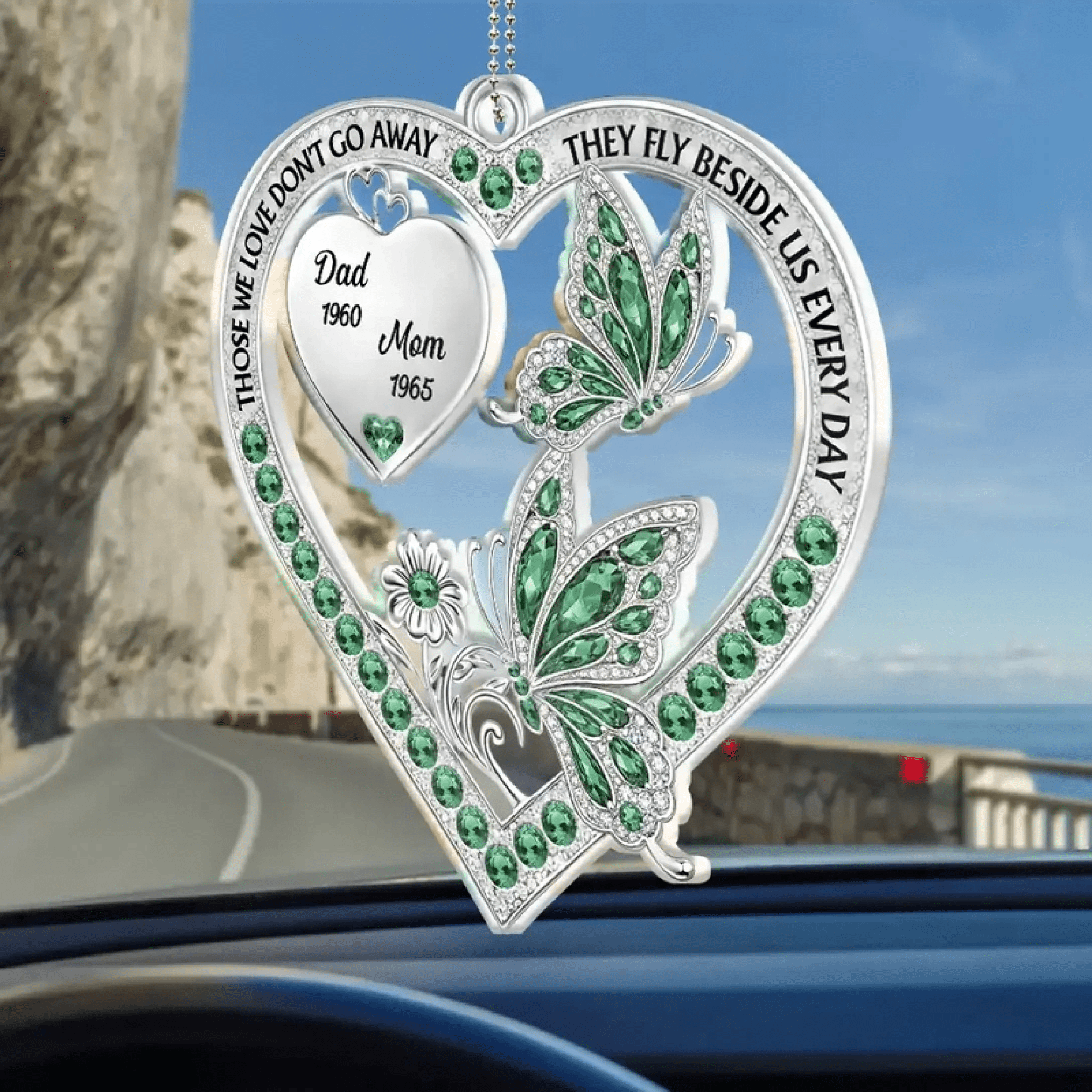 acrylic decoration personalized photo with name remembrance gift car ornament