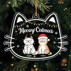 Meowy Catmas - Cat Personalized Custom Ornament - Acrylic Cat Shaped - Christmas Gift For Pet Owners, Pet Lovers 671535 - DiyGiftly