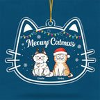 Meowy Catmas - Cat Personalized Custom Ornament - Acrylic Cat Shaped - Christmas Gift For Pet Owners, Pet Lovers 671535 - DiyGiftly