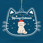 Meowy Catmas - Cat Personalized Custom Ornament - Acrylic Cat Shaped - Christmas Gift For Pet Owners, Pet Lovers 671535 - DiyGiftly