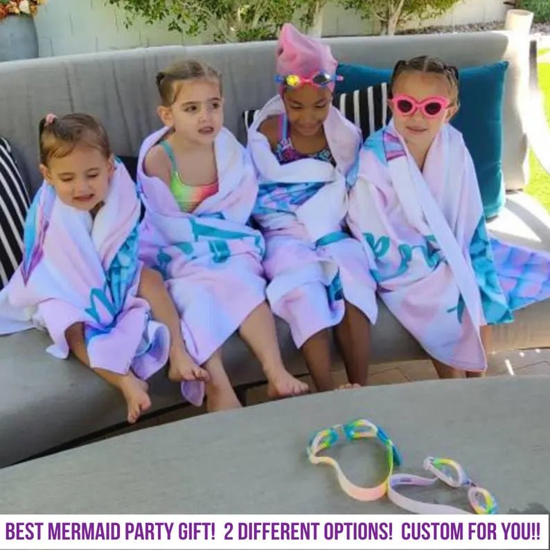 Mermaid Personalized Beach Towel, Mermaid Party Favors, Custom Beach Towel, Mermaid Birthday Gift For Kids, Pool Bachelorette Trip 87826944 - DiyGiftly