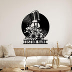 Microphone Flower Recording Studio Customized Metal Signage – Personalized Music Studio Wall Art, LED Metal Sign for Singers, Musicians, DJs, and Recording Room Decor, Unique Gift for Music Lovers 49805824 - DiyGiftly